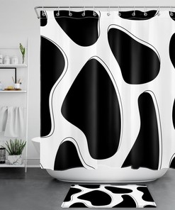 Cute Cow Print Shower Curtain - Abstract Art Bathroom Accessory