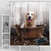 Cute Dog with Glasses Shower Curtain - Funny Animal Bathroom Decor