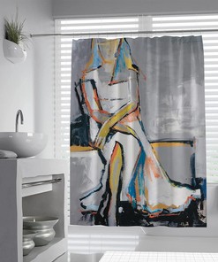 Dancing Ethnic Print Black Girl Shower Curtain for Fun and Colorful Bathroom Decor