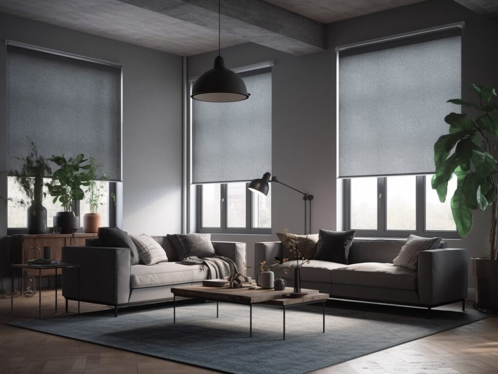 Roller Shades For Mid-century Modern Window Treatment
