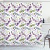 Dragonflies Flowers Print Abstract Shower Curtain for Serene Bathroom Decor