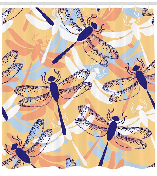 Dragonfly Pattern Boho Animal Print Shower Curtain for Bathroom - Image 2
