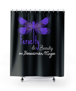 Dragonfly Shower Curtain with Gossamer Wings for Nature-inspired Bathroom Decor