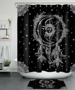 Dream Catcher and Stars Space Shower Curtain - Boho Bathroom Decor