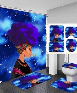 Dreamy African American Woman Shower Curtain for a Chic and Relaxing Bathroom Decor