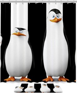 Durable Penguin Waterproof Shower Curtain for Your Bathroom