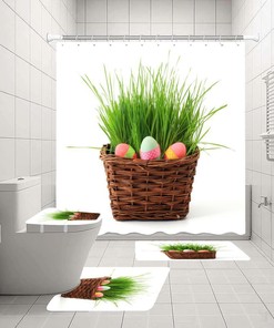 Easter Eggs Rabbit Shower Curtain for a Cute and Creative Bathroom