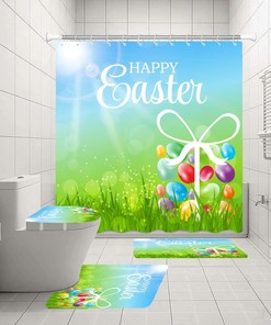 Easter Eggs Rabbit Shower Curtain for a Cute and Joyful Bathroom