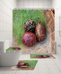 Easter Eggs Rabbit Shower Curtain for a Cute and Whimsical Bathroom Decor