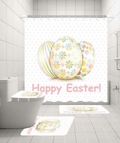 Easter Eggs Rabbit Shower Curtain for a Festive and Colorful Bathroom