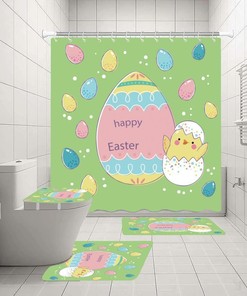 Easter Eggs Rabbit Shower Curtain for a Fun and Festive Easter Bathroom