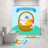 Easter Eggs Rabbit Shower Curtain for an Adorable Easter Bathroom