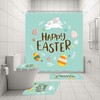 Easter Eggs and Rabbit 3D Shower Curtain for a Festive Bathroom Decor