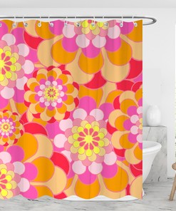 Elegant Vintage Flower Shower Curtain Modern Bathroom Decor