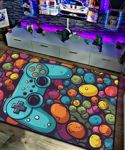 Elevate Your Gaming Space with Personalized Shufflezone Game Room Rug for Teen Boys