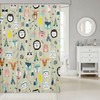 Ethnic Cartoon Animals Bath Curtain for Bathroom Decor