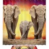 Family Elephant Waterproof Shower Curtain for African Safari Bathroom Decor