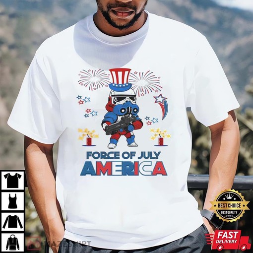 Feel the Force of July on Darth Vader America Shirt, Perfect for Star Wars Fans on 4th Of July - Image 2