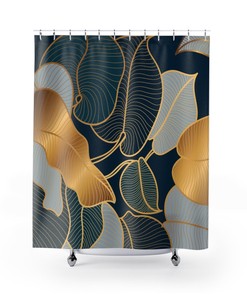 Floral Art Deco Shower Curtain - Classic Design for Bathroom Decor