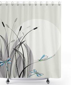 Flourishing Dragonflies Dragonfly Shower Curtain for Spring-inspired Bathroom