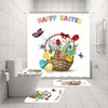Flower Basket Easter Rabbit Shower Curtain for a Festive and Spring-Inspired Bathroom