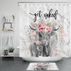 Flower Marble Funny Get Naked Shower Curtain, Highland Cow Farm Bathroom Decor