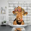 Flowers Modern Farmhouse Funny Cow Shower Curtain for Bathroom Accessory and Home Decor