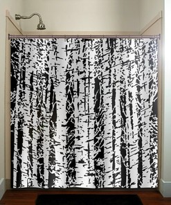 Forest Woodland White Birch Trees Shower Curtain for Bathroom Decor