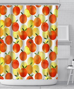 Fresh Citrus - 3D Lemon Orange Shower Curtain for Bath and Bathroom Decor