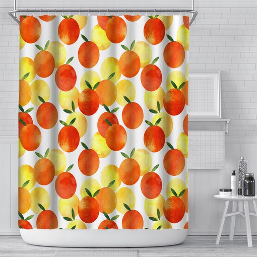 Fresh Citrus - 3D Lemon Orange Shower Curtain for Bath and Bathroom Decor