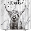 Funny Cow Shower Curtain, Rustic Bathroom Decor with Country Cow Print