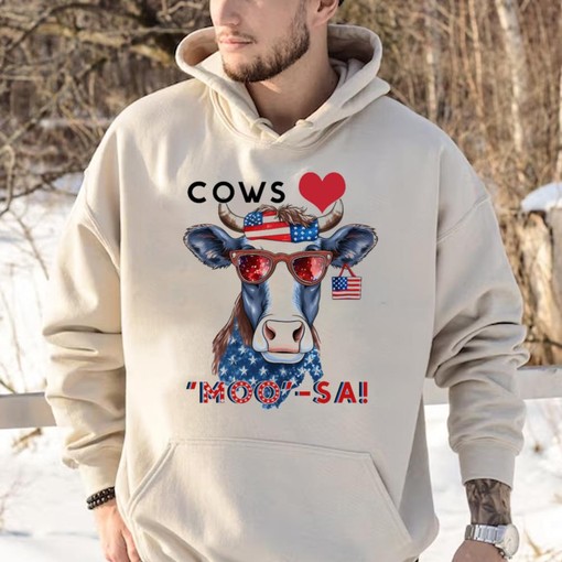 Funny Cows 4th Of July Shirt for Farm Lovers