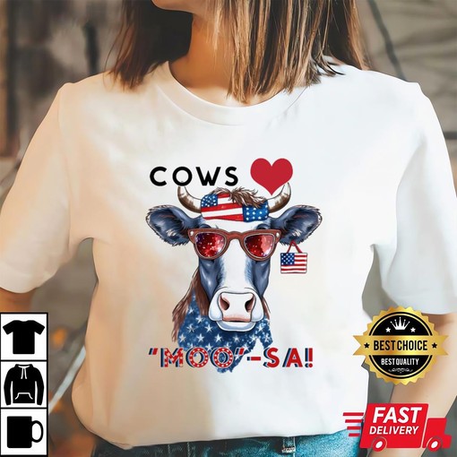 Funny Cows 4th Of July Shirt for Farm Lovers - Image 3