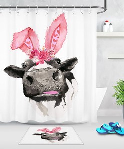 Funny Dog Soldier Wood Plank Fence Shower Curtain - Cute Design, Waterproof, Bathroom Decor