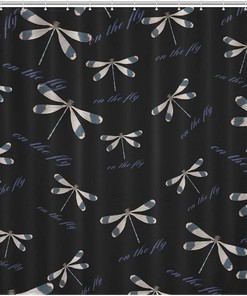 Funny Fly Dragonfly Printed Shower Curtain for Bathroom Decor