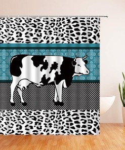 Funny Get Naked Shower Curtain with Sunflower and Cow for Whimsical Bathroom Decor - Farmhouse Theme