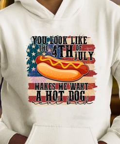 Funny Hot Dog July 4th T-Shirt - Celebrate Independence Day with a Chuckle and a Craving