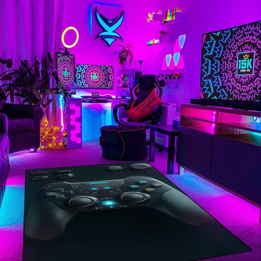 Game Room Themed Area Rugs - Personalized Gaming Rug for Boys Room - Controller Design Carpet in Full Sizes G93 - Image 3