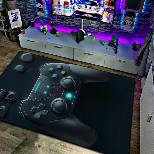 Game Room Themed Area Rugs - Personalized Gaming Rug for Boys Room - Controller Design Carpet in Full Sizes G93 - Image 4