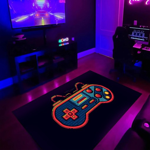 Game Room Themed Area Rugs - Personalized Gaming Rug for Boys Room - Controller Design Carpet in Full Sizes M18 - Image 3