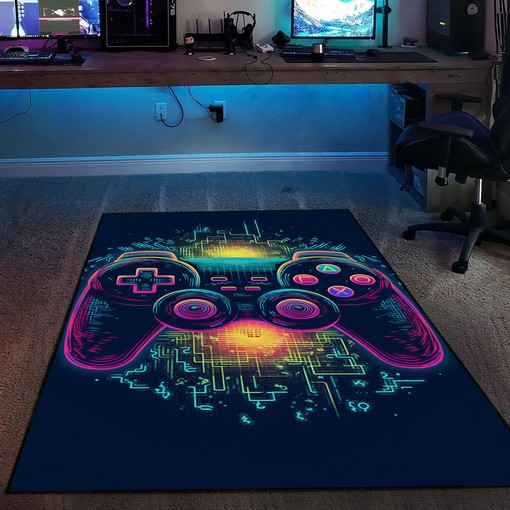 Gaming Rugs for Gaming Room or Bedroom, Teen Boys' Bedroom, Game Controller Design, Full Size - Image 2