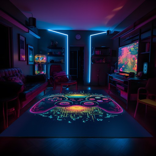 Gaming Rugs for Gaming Room or Bedroom, Teen Boys' Bedroom, Game Controller Design, Full Size - Image 3