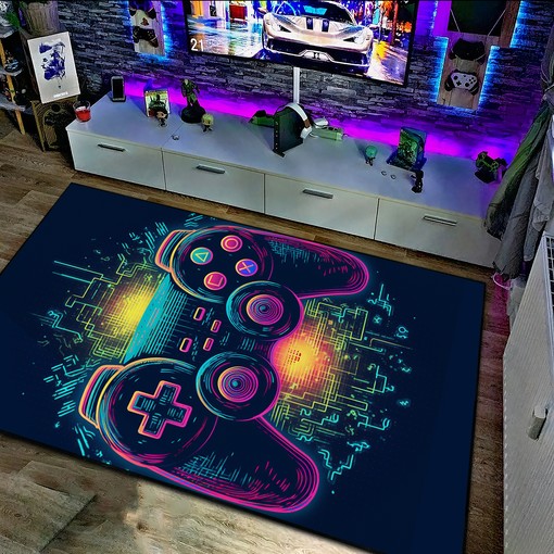 Gaming Rugs for Gaming Room or Bedroom, Teen Boys' Bedroom, Game Controller Design, Full Size - Image 4