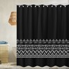 Geometric Boho Shower Curtain - Modern and Chic Black and White Bathroom Decor with Design Print