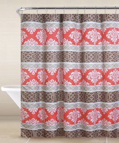 Geometric Design Fabric Shower Curtain Bathroom Decor