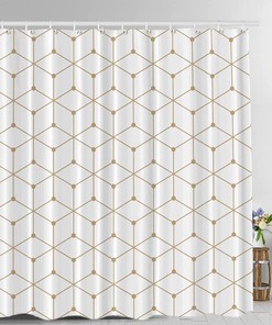 Geometric Pattern Shower Curtain in Multi-color | Home Decor Bathroom Curtain