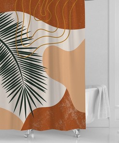 Geometric Shower Curtain for a Modern Bathroom Look