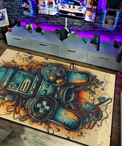 Give Your Game Room a Makeover with Personalized Shufflezone Game Controller Area Rug for Teen Boys