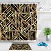 Gold Geometric Pattern Shower Curtain Black Background Bathroom Decor