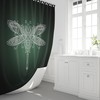 Gradient Dragonfly Green Shower Curtain for Nature Lovers